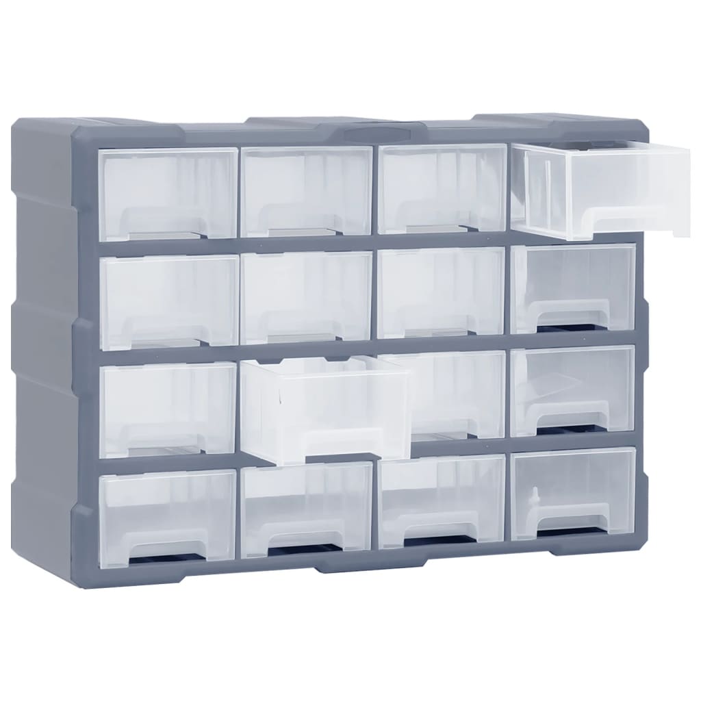 Organiser Met 6 Medium Lades 52X6X37 Cm 16 lades Grijs