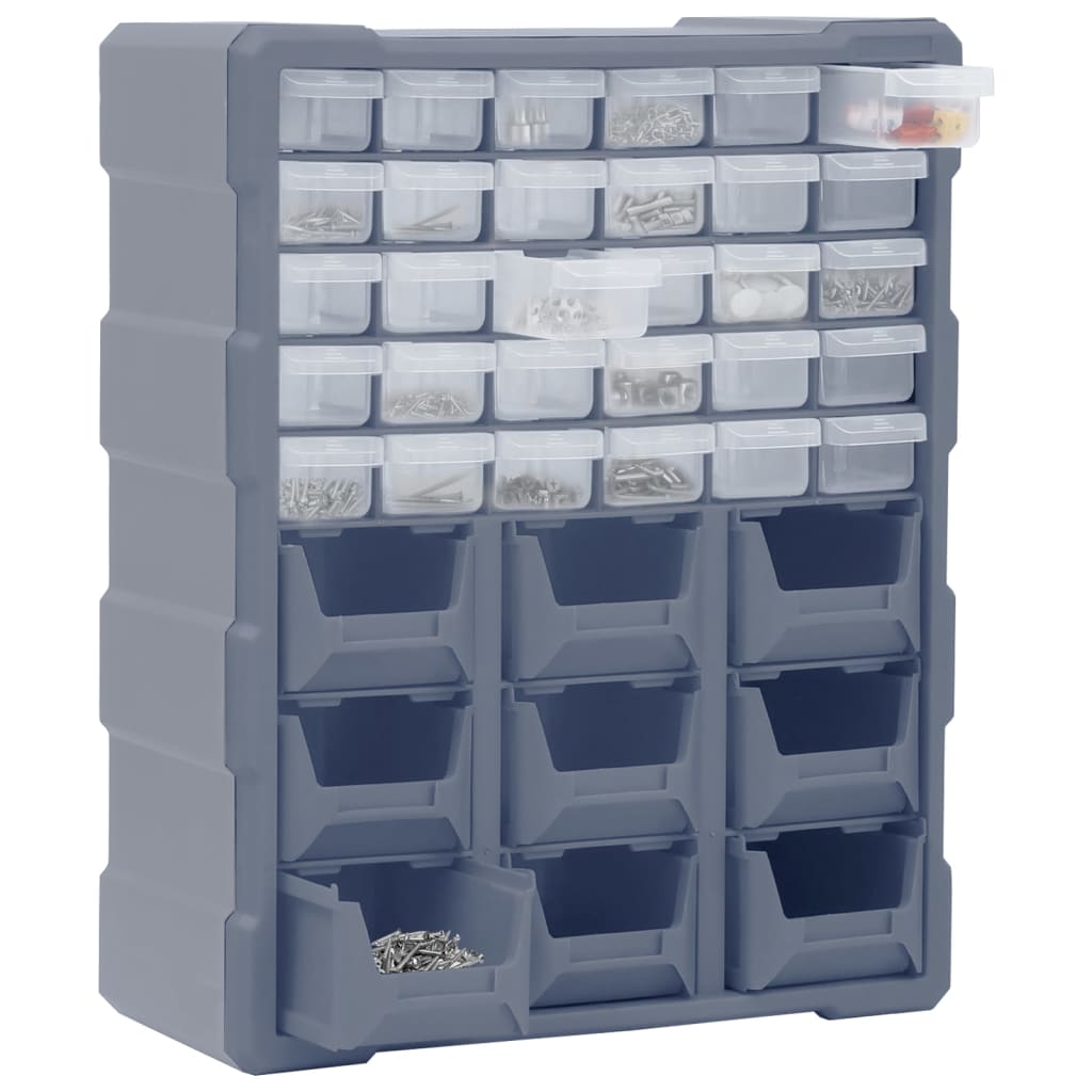 Organiser Met 39 Lades 38X6X47 Cm 30 + 9 lades Grijs