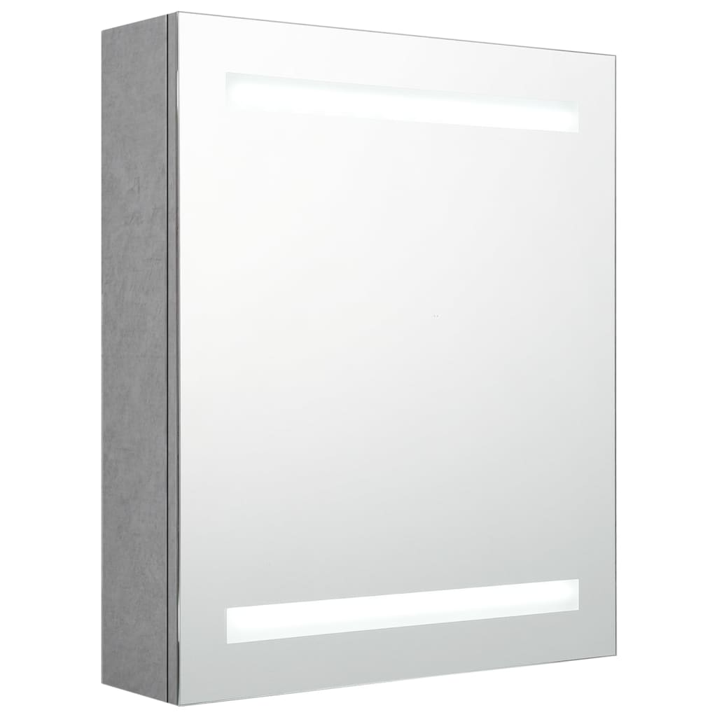 Badkamerkast Met Spiegel En Led 50X4X60 Cm Betongrijs