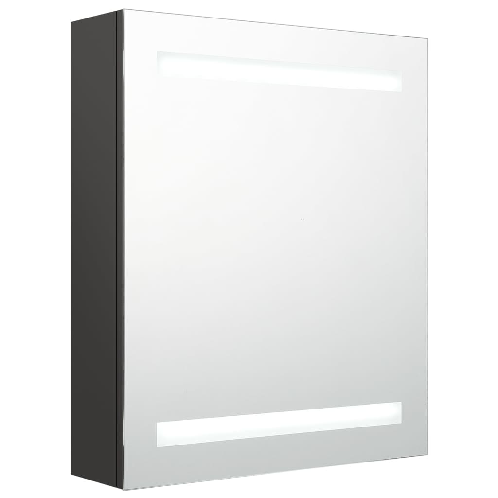 Badkamerkast Met Spiegel En Led 50X4X60 Cm Kleurig Antraciet