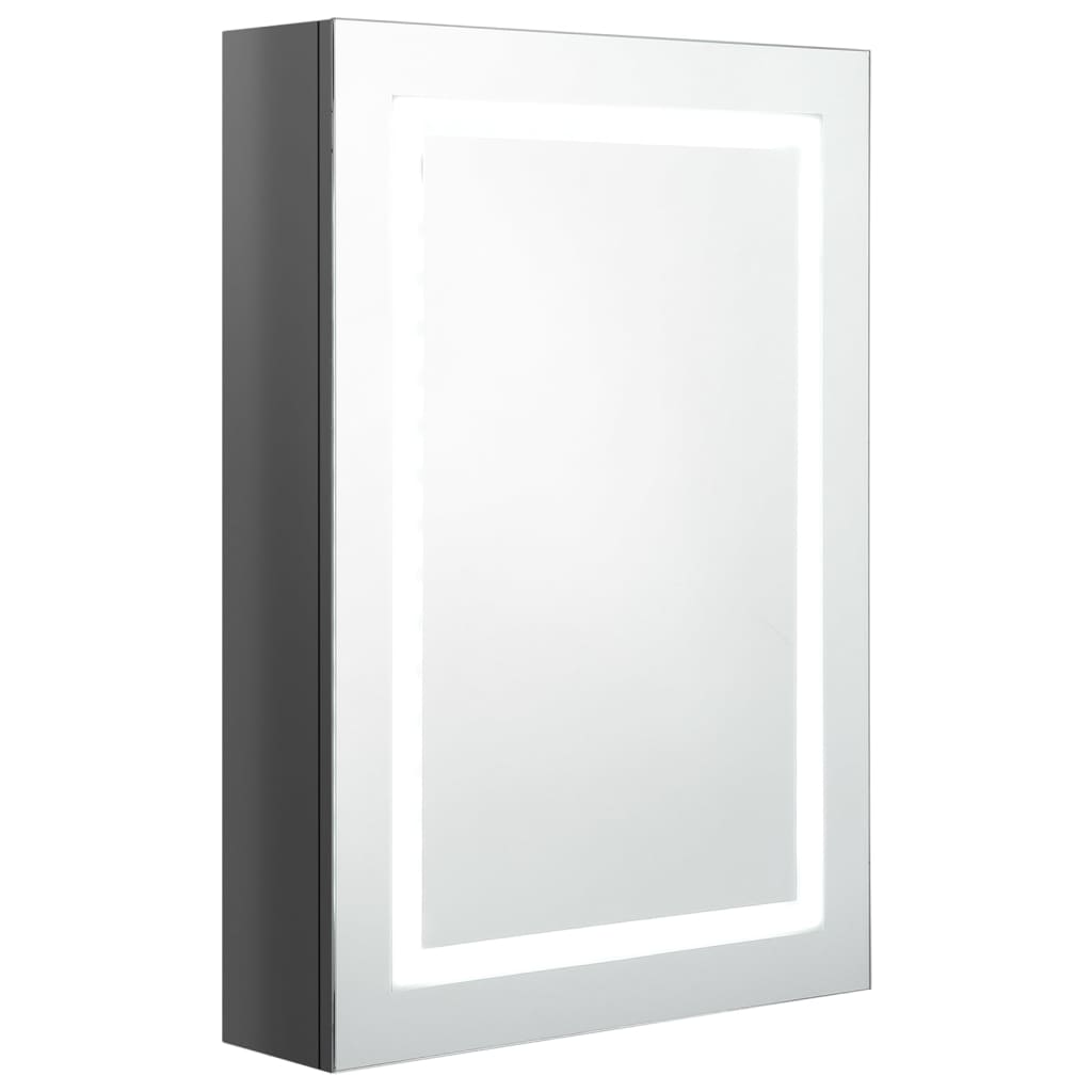 Badkamerkast Met Spiegel En Led 50X3X70 Cm Glanzend grijs