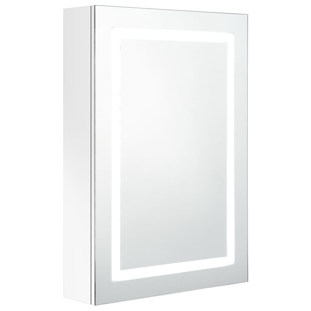 Badkamerkast Met Spiegel En Led 50X3X70 Cm Glanzend wit