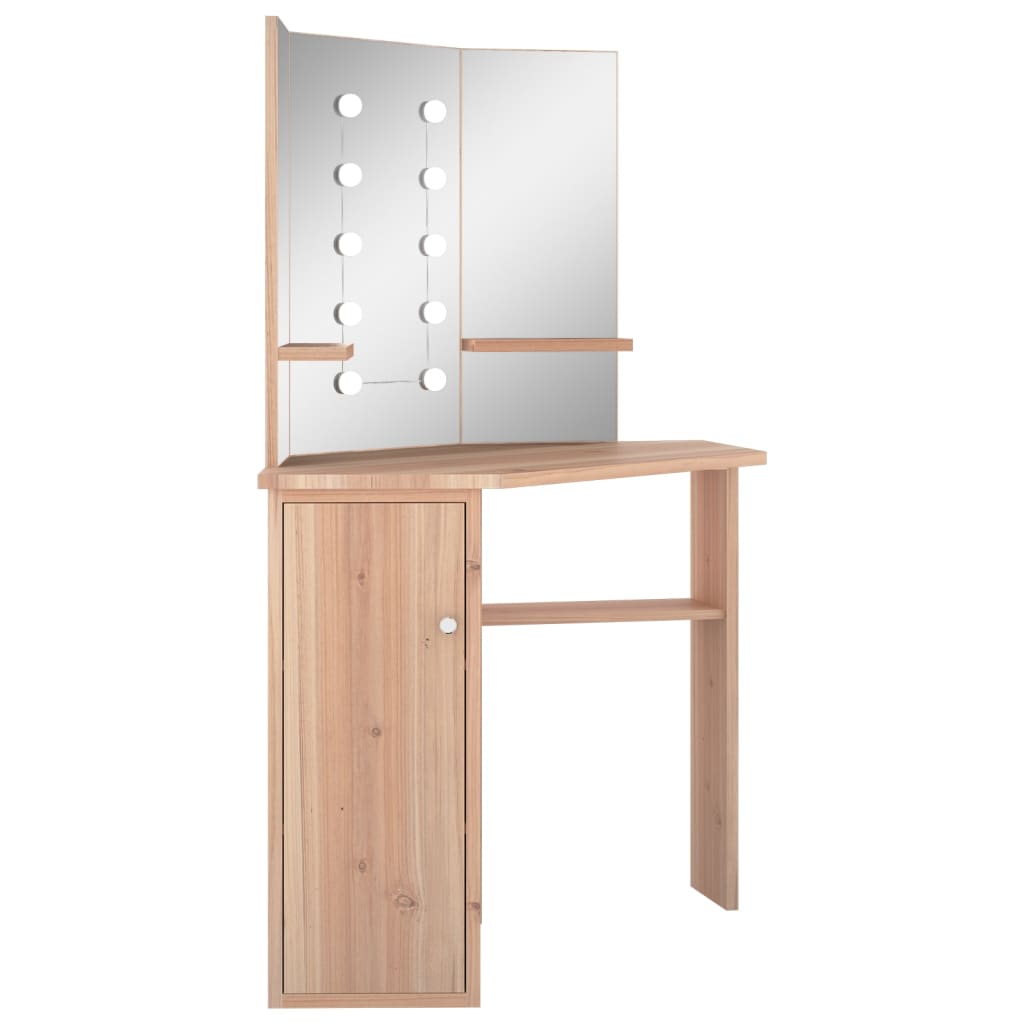 Hoekkaptafel Met Led 111X54X141,5 Cm Eikenkleurig