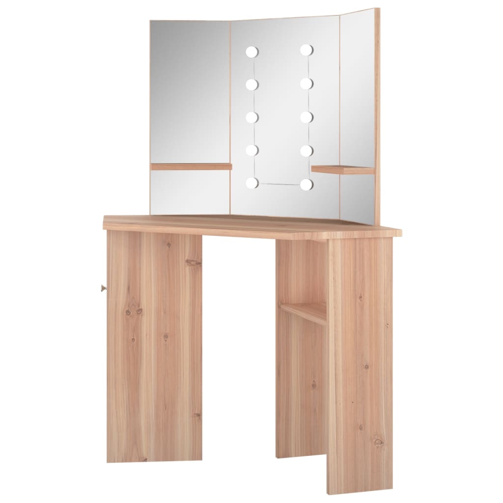 Hoekkaptafel Met Led 111X54X141,5 Cm Eikenkleurig