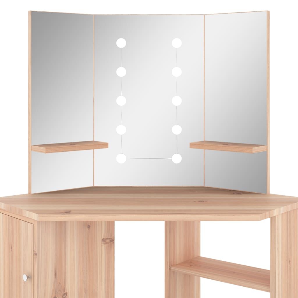 Hoekkaptafel Met Led 111X54X141,5 Cm Eikenkleurig