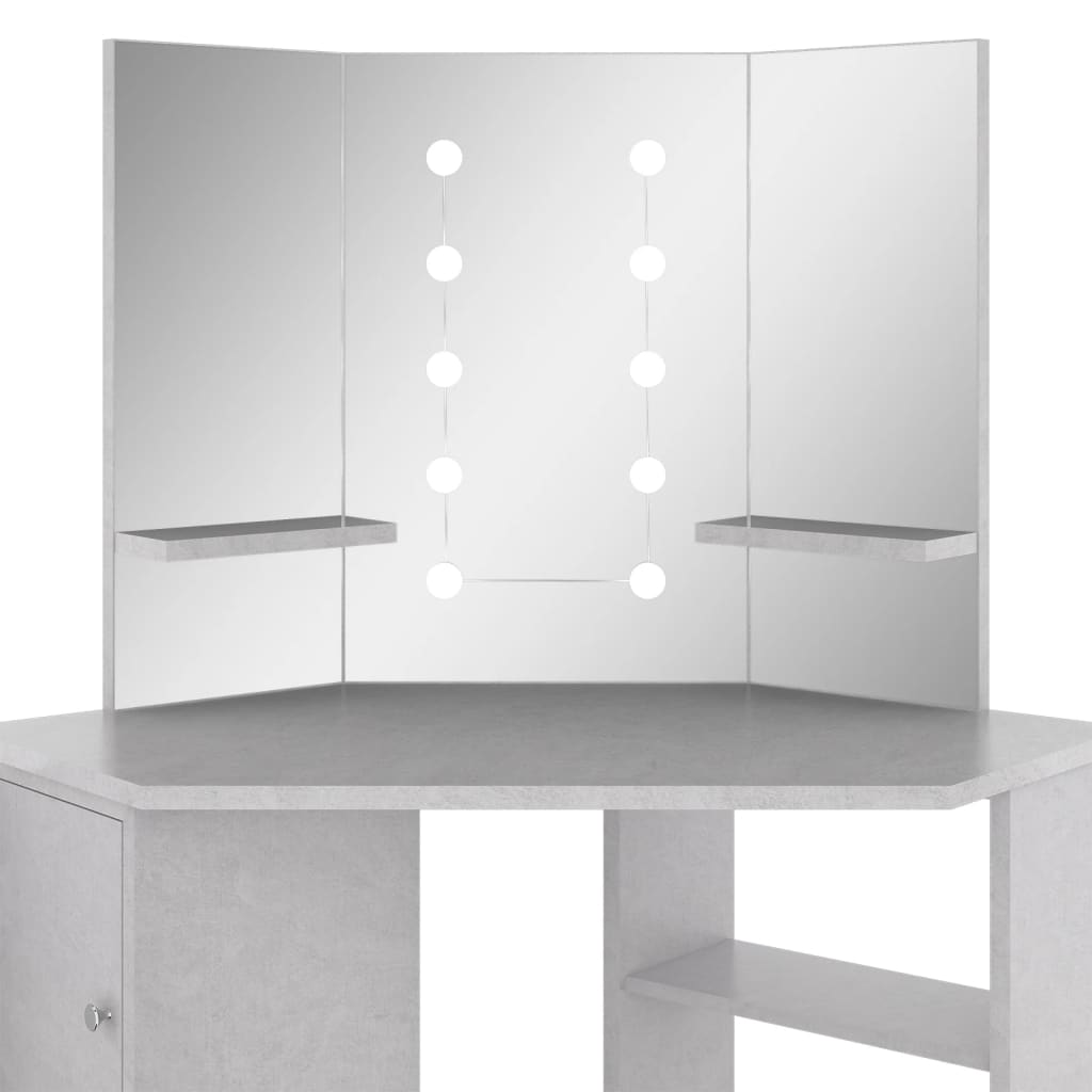 Hoekkaptafel Met Led 111X54X141,5 Cm Betongrijs