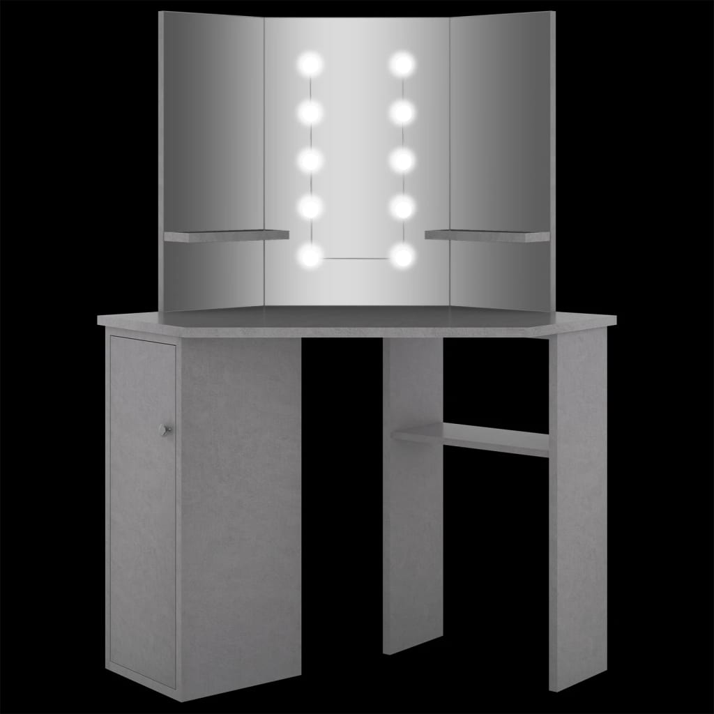 Hoekkaptafel Met Led 111X54X141,5 Cm Betongrijs