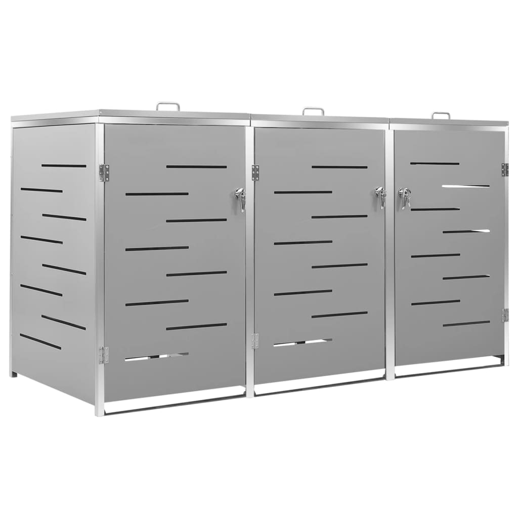 Containerberging Driedubbel 207X77,5X112,5 Cm Roestvrij Staal 3 containers Grijs