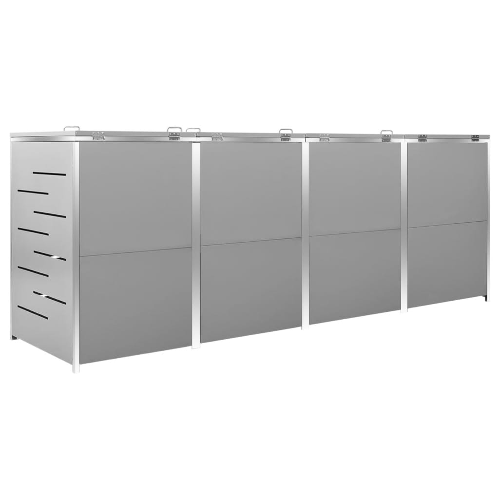 Containerberging Vierdubbel 276,5X77,5X112,5 Cm Roestvrij Staal 4 containers Grijs