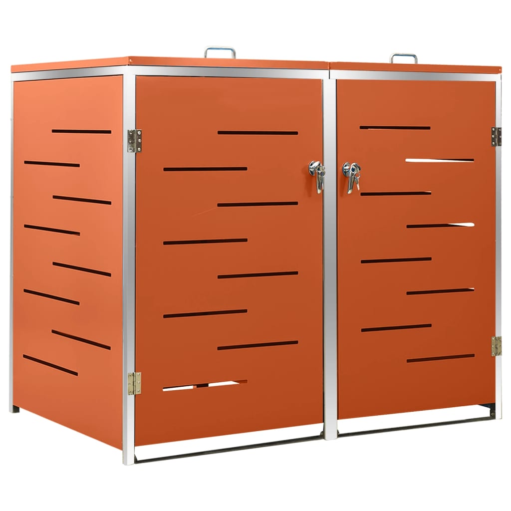 Containerberging Dubbel 138X77,5X112,5 Cm Roestvrij Staal 2 containers orange