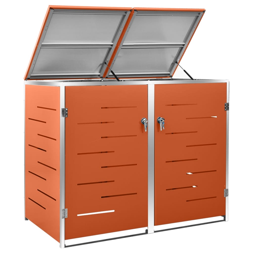 Containerberging Dubbel 138X77,5X112,5 Cm Roestvrij Staal 2 containers orange