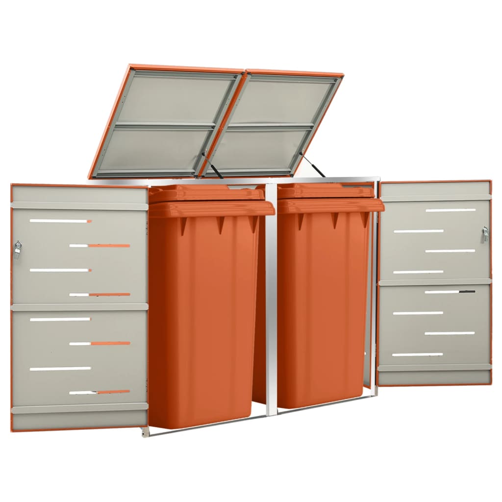 Containerberging Dubbel 138X77,5X112,5 Cm Roestvrij Staal 2 containers orange