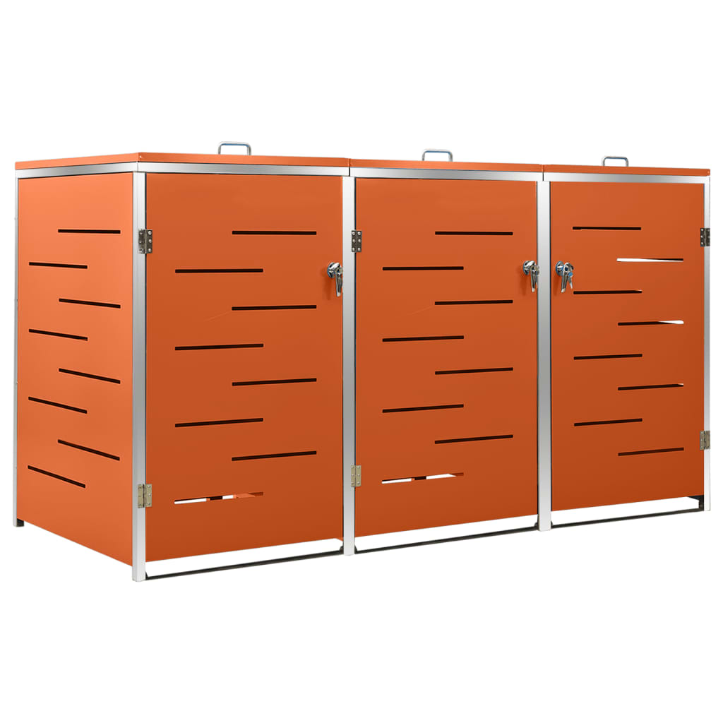 Containerberging Driedubbel 207X77,5X112,5 Cm Roestvrij Staal 3 containers orange