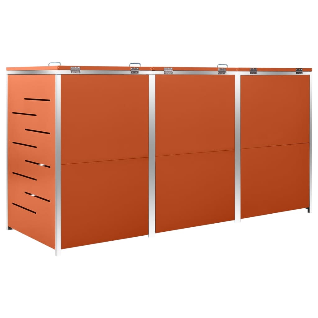 Containerberging Driedubbel 207X77,5X112,5 Cm Roestvrij Staal 3 containers orange