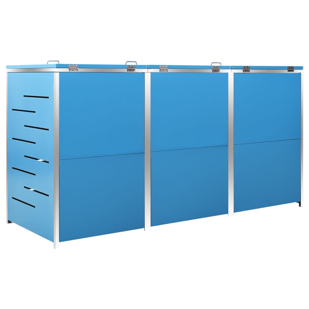 Containerberging Driedubbel 207X77,5X112,5 Cm Roestvrij Staal 3 containers Blauw