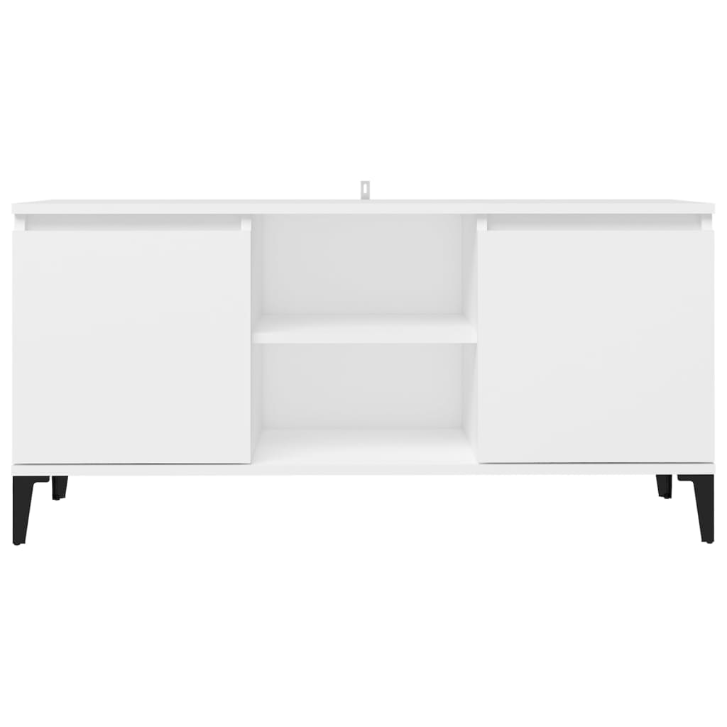 Tv-meubel met metalen poten 103,5x35x50 cm wit