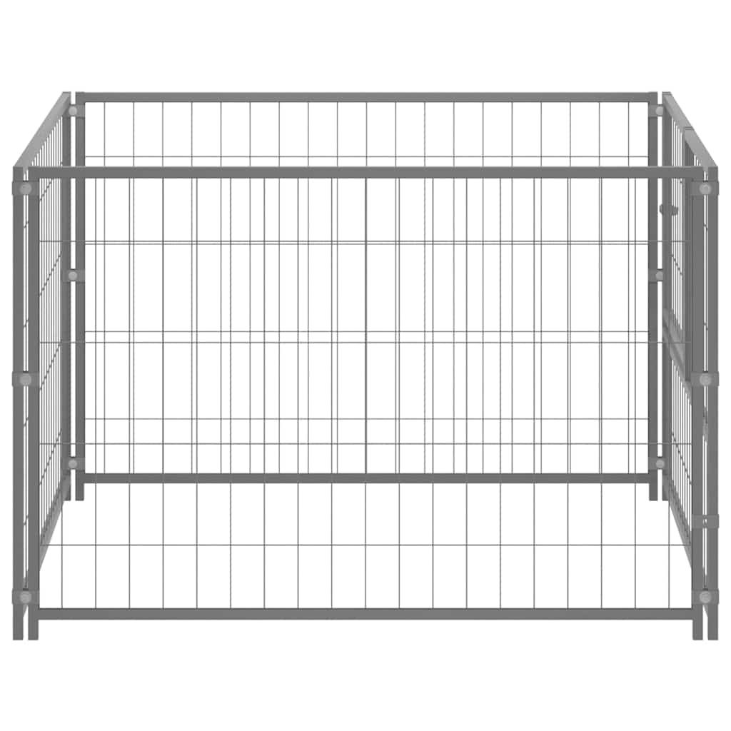 Hondenkennel 100x100x70 cm staal zilverkleurig