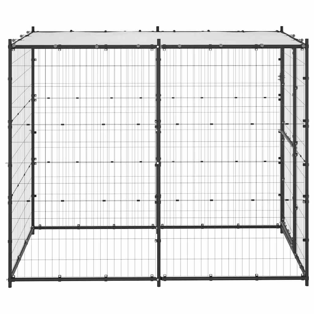 Hondenkennel voor buiten met dak 110x220x180 cm staal