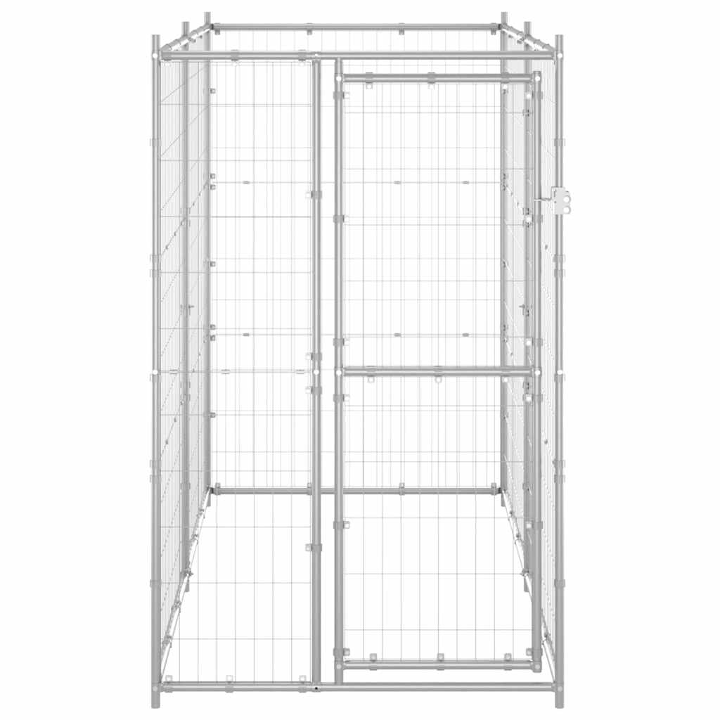 Hondenkennel voor buiten 110x220x180 cm gegalvaniseerd staal