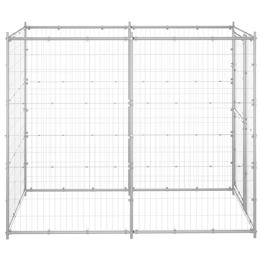 Hondenkennel voor buiten 110x220x180 cm gegalvaniseerd staal