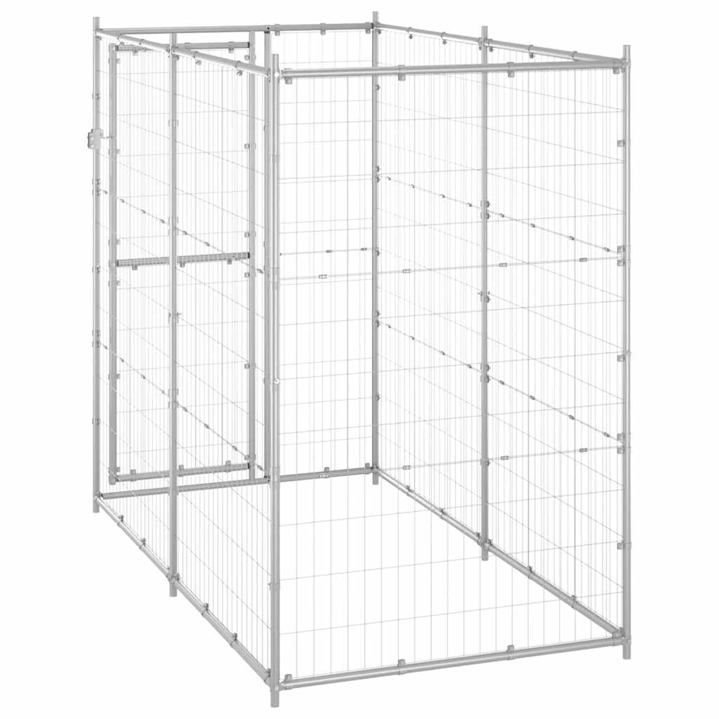 Hondenkennel voor buiten 110x220x180 cm gegalvaniseerd staal
