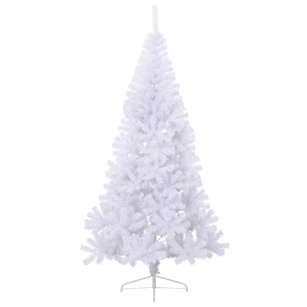 Kunstkerstboom met standaard half 180 cm PVC wit