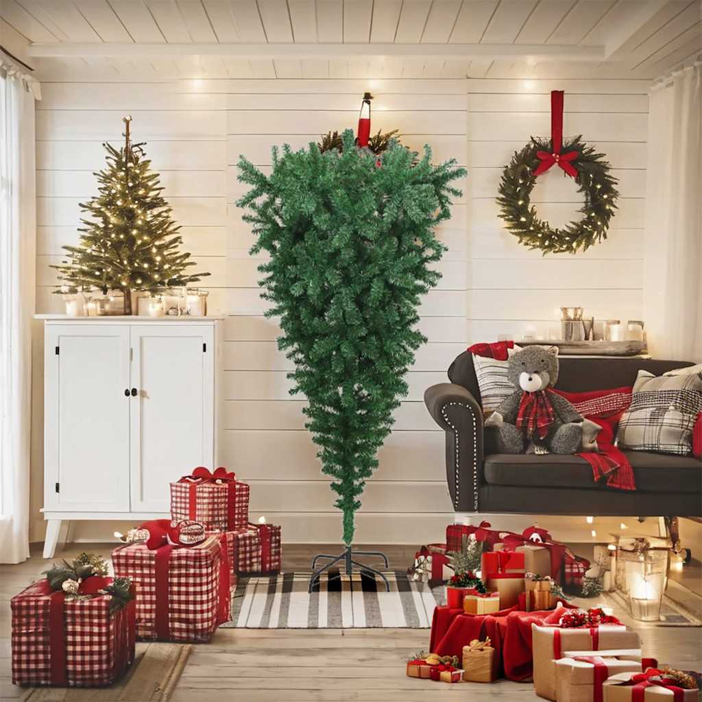 Kunstkerstboom omgekeerd met standaard 180 cm groen