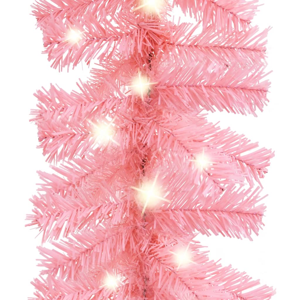Kerstslinger met LED-lampjes 5 m roze