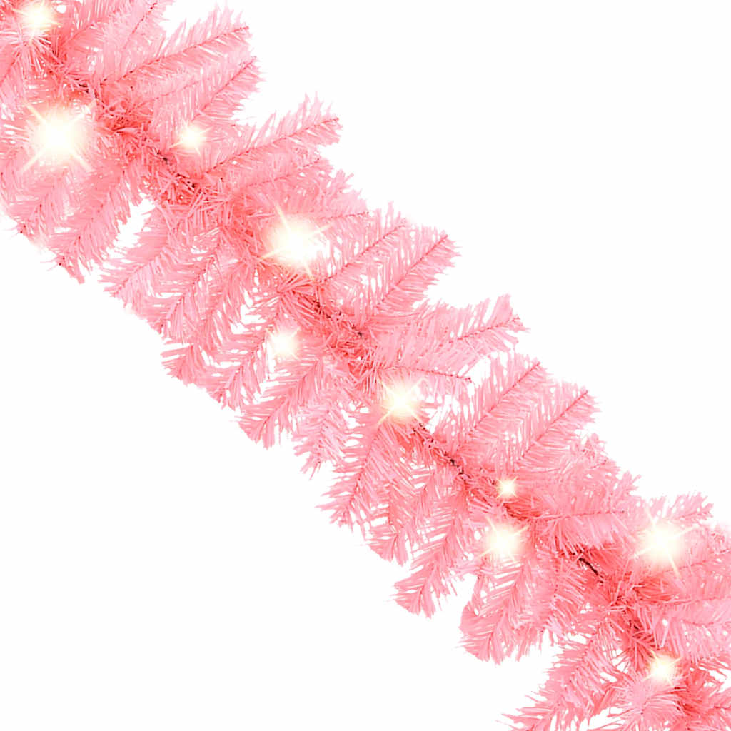 Kerstslinger met LED-lampjes 10 m roze