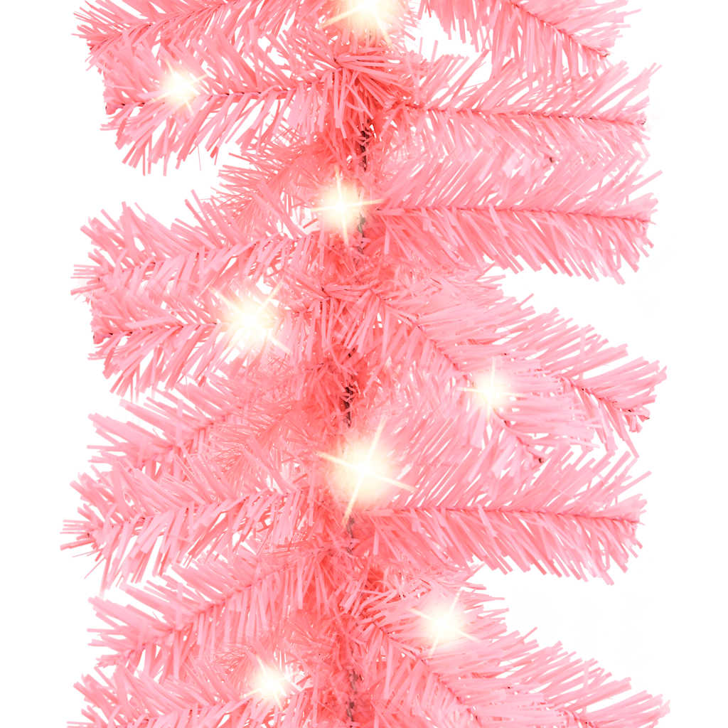 Kerstslinger met LED-lampjes 10 m roze