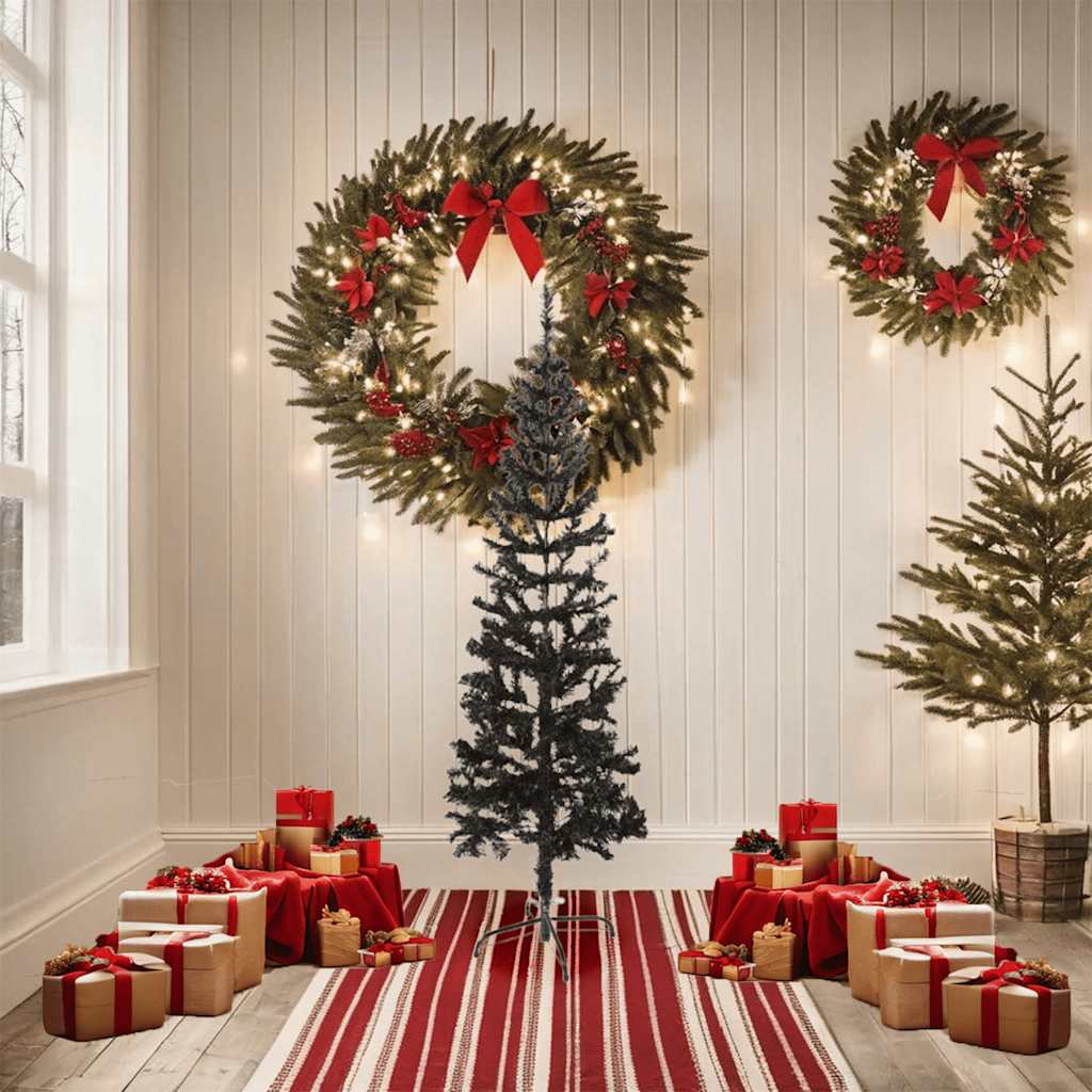 Kerstboom smal 150 cm zwart