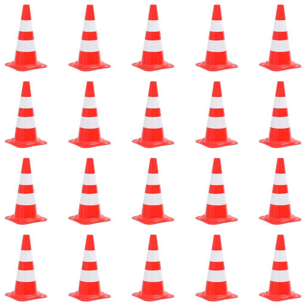 Verkeerskegel 20 st reflecterend 50 cm rood en wit