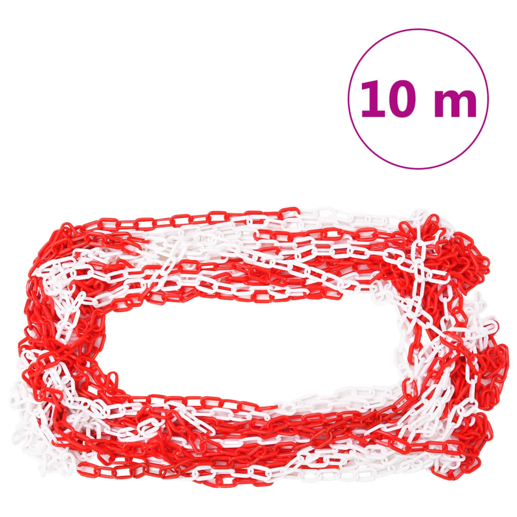 Kegelset met ketting 10 m rood en wit