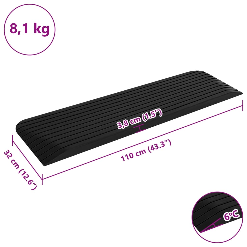 Drempelhulp 110x32x3,8 cm rubber
