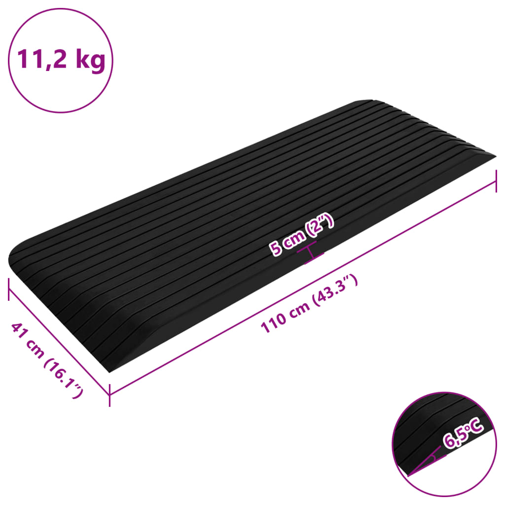 Drempelhulpen 2 st 110x41x5 cm rubber