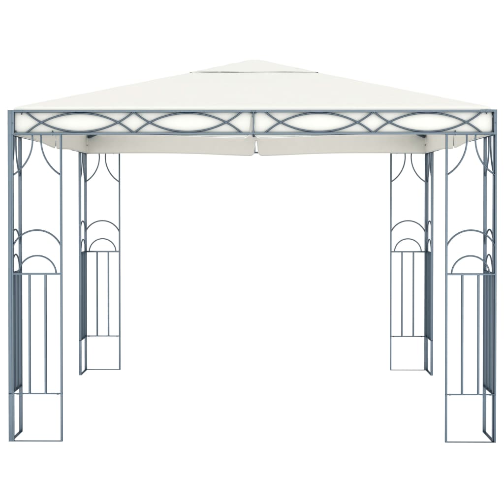 Prieel Met Led-Lichtslinger Kleurig 300 x 300 cm Crème