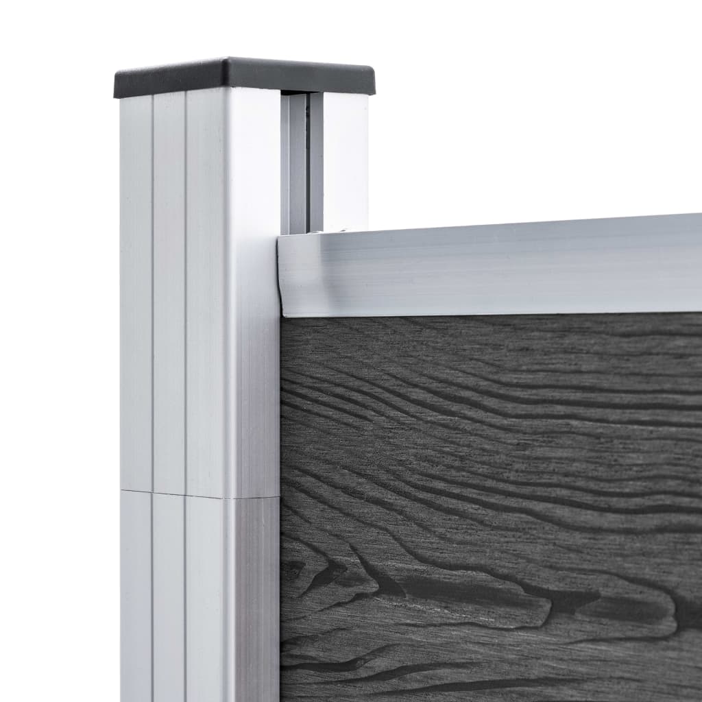 Schuttingpanelenset 1311x(105-186) cm HKC zwart