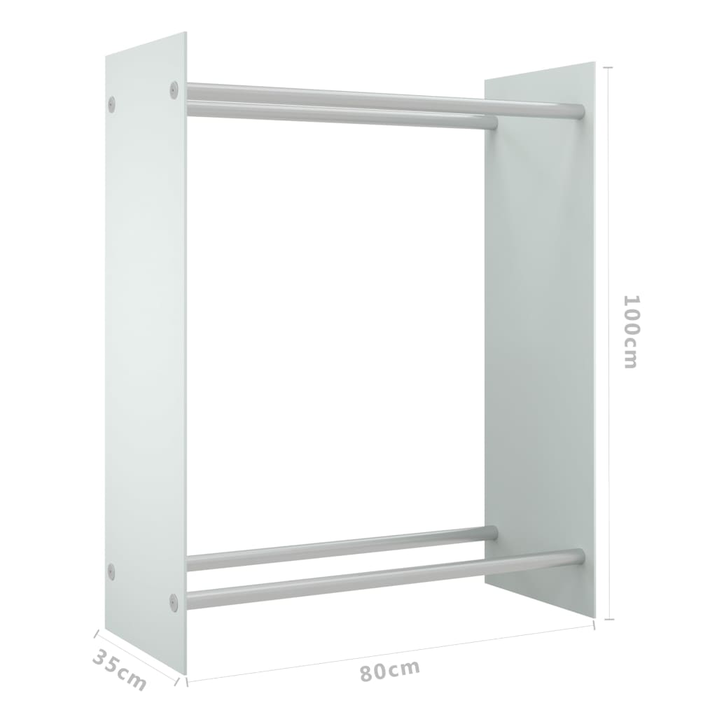Haardhoutrek 80X35X100 Cm Gehard Glas Wit 80 x 35 x 100 cm
