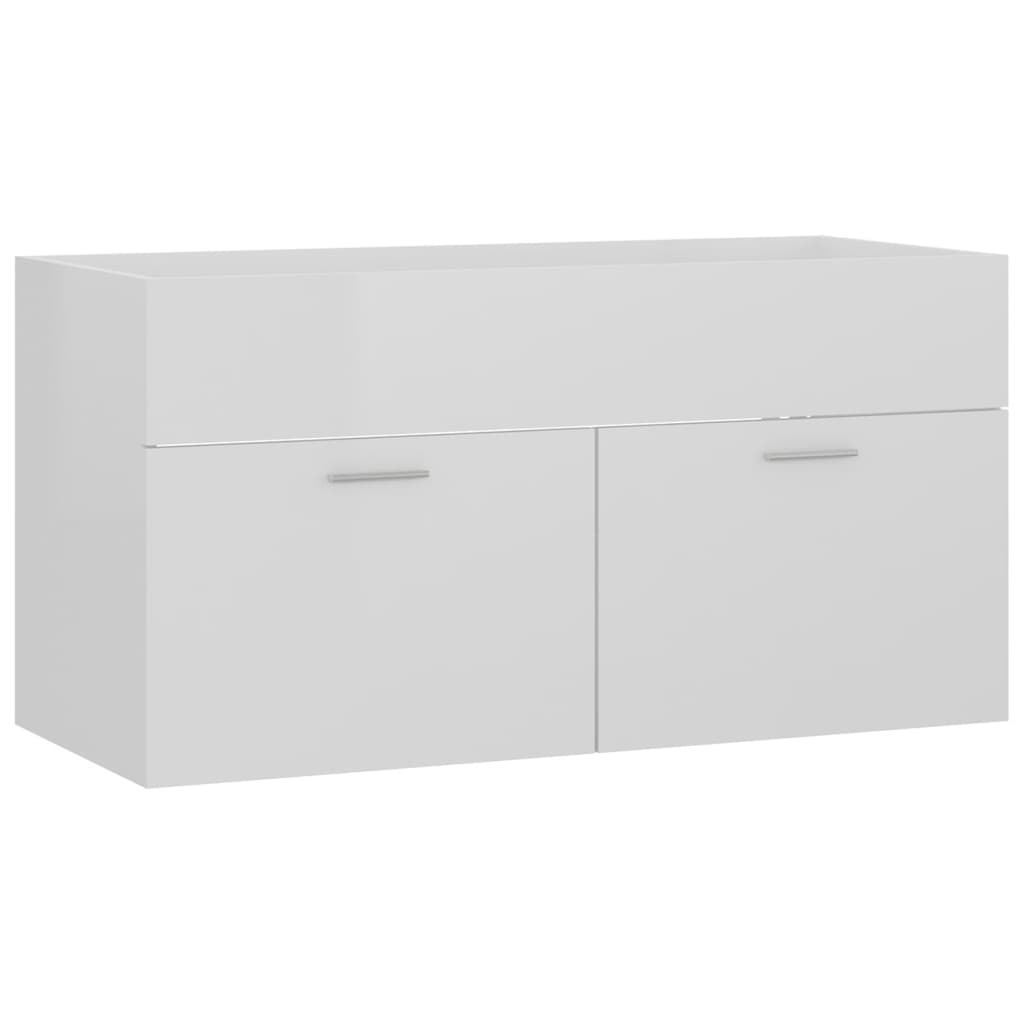 Badkamermeubelset Spaanplaat 90 x 38.5 x 46 cm Hoogglans wit