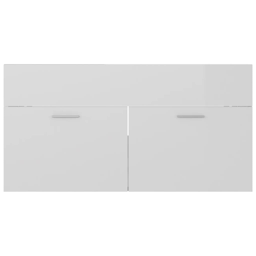 Badkamermeubelset Spaanplaat 90 x 38.5 x 46 cm Hoogglans wit