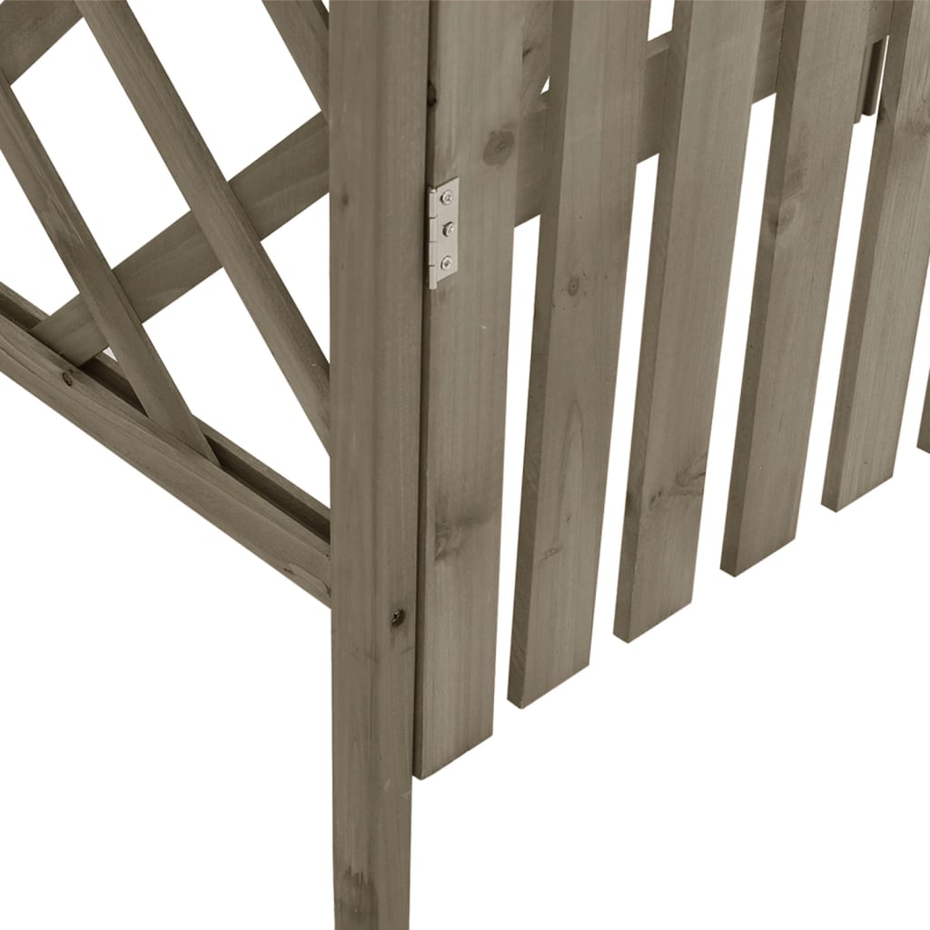 Pergola Met Poort 6X40X204 Cm Massief Vurenhout Grijs