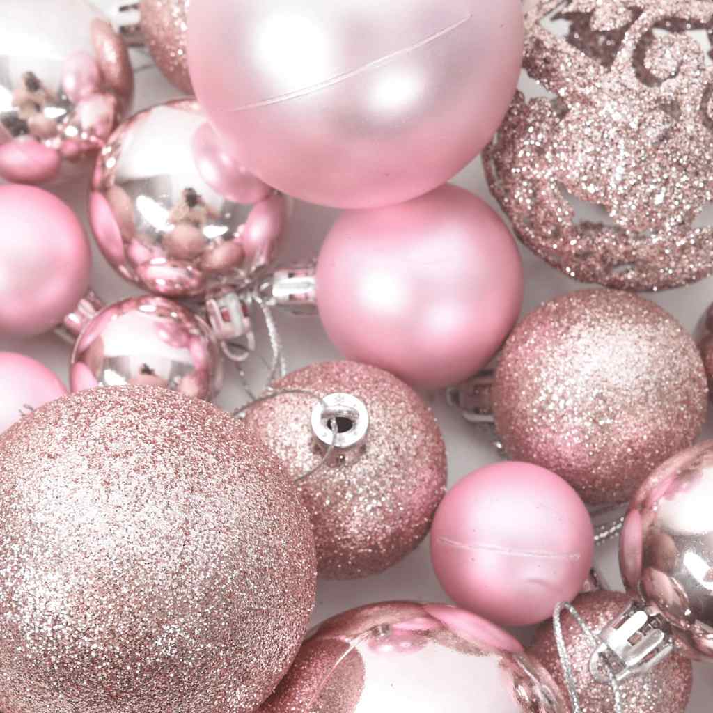 100-delige Kerstballenset roze