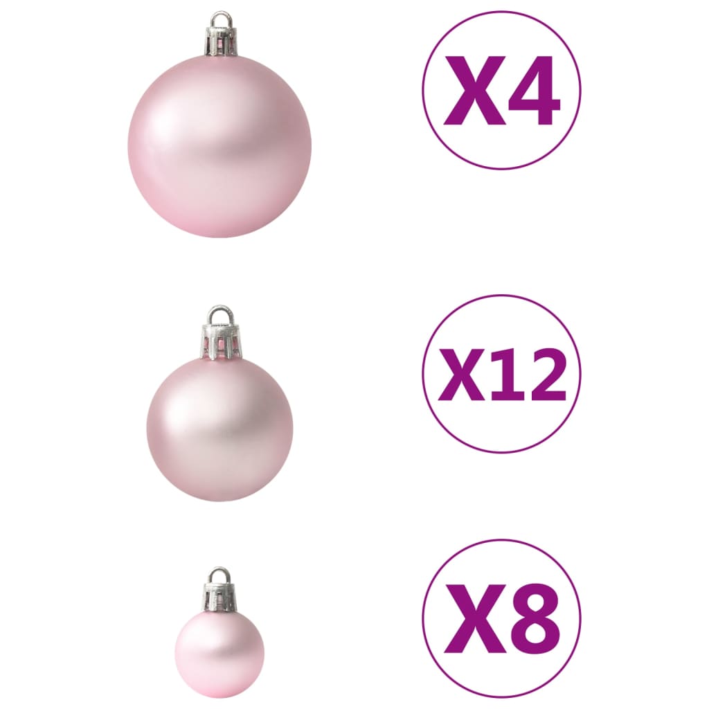 100-delige Kerstballenset roze