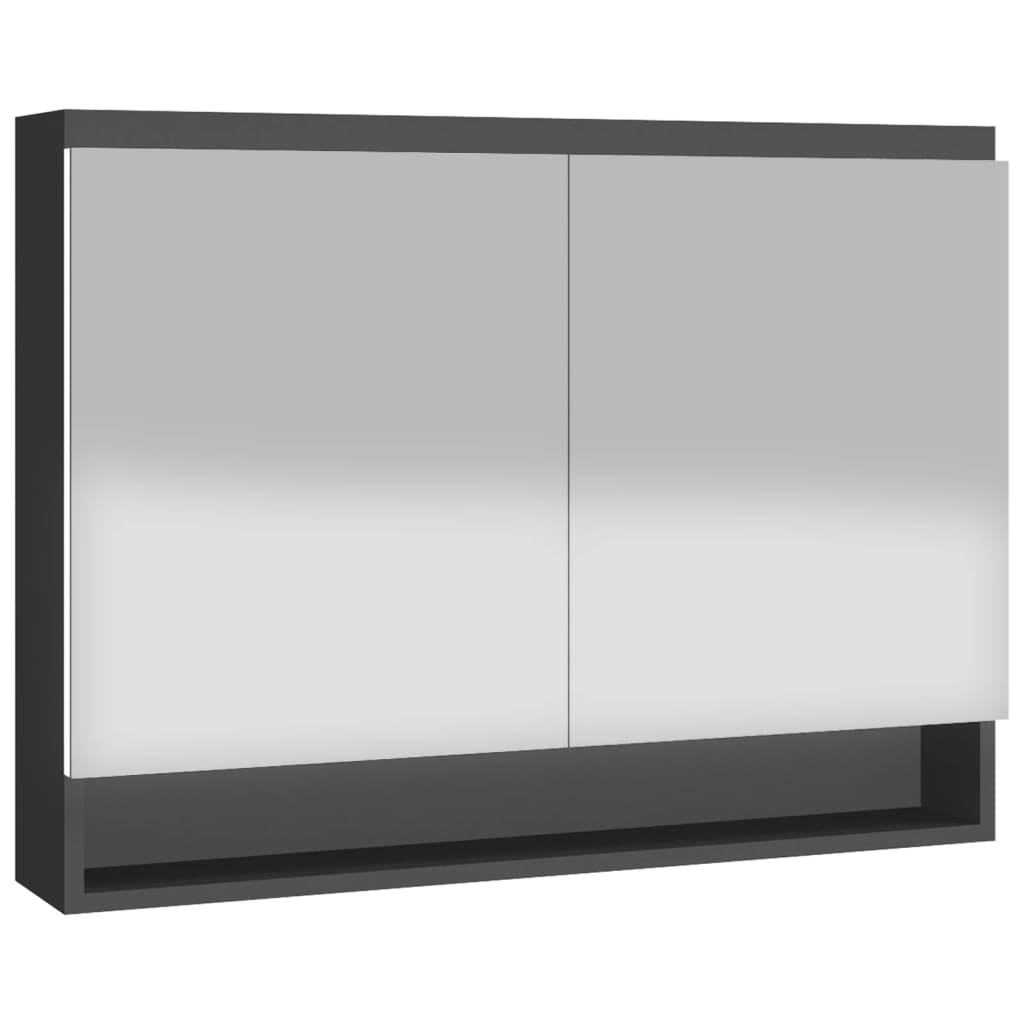 Badkamerkast Met Spiegel 80X5X60 Cm Mdf Kleurig Antraciet