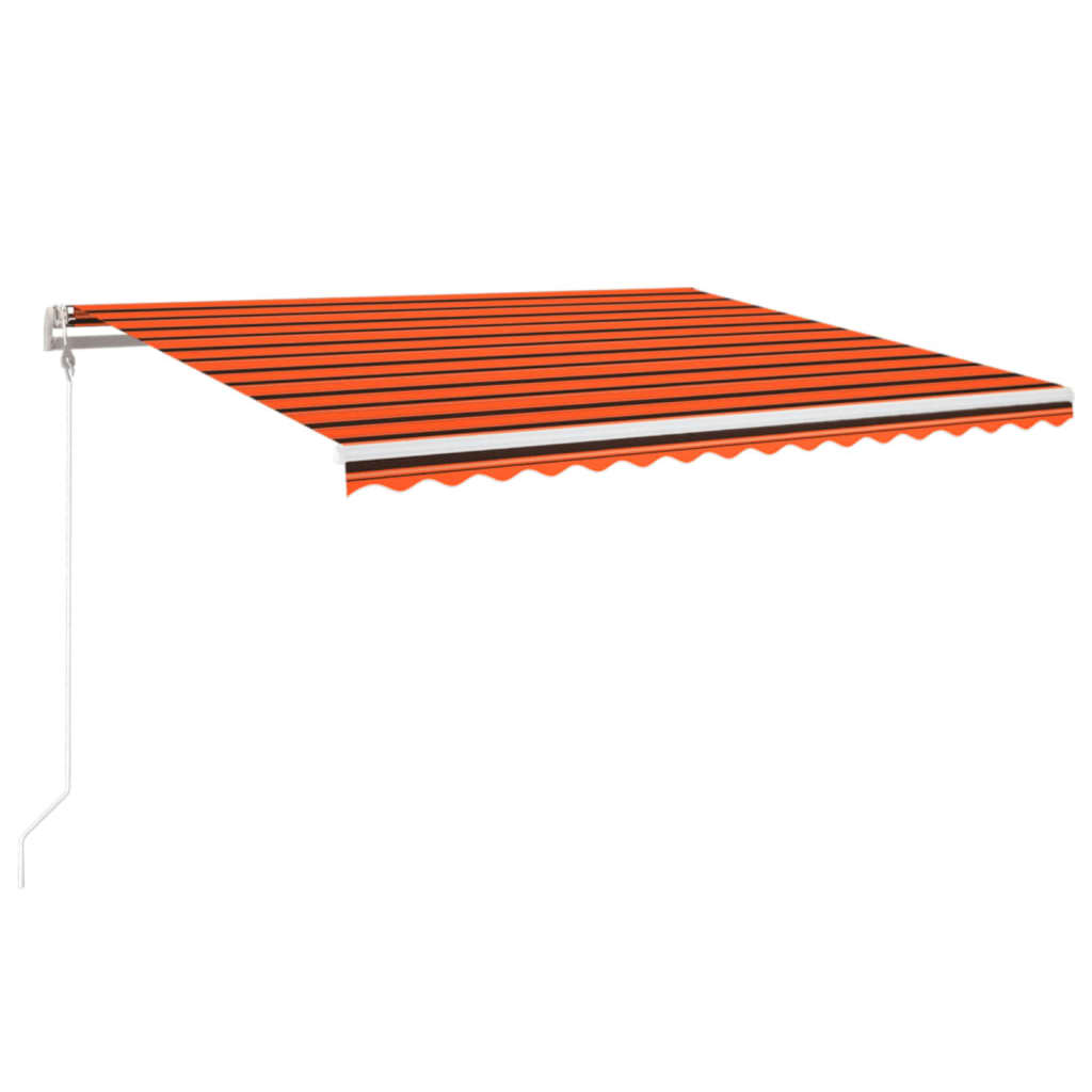 Luifel automatisch met LED windsensor 400x350 cm oranje bruin