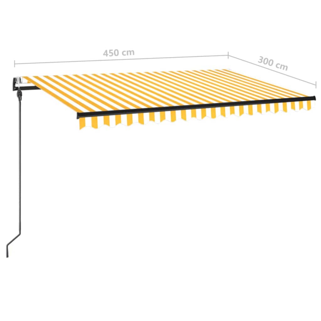 Luifel automatisch uittrekbaar 450x300 cm geel en wit