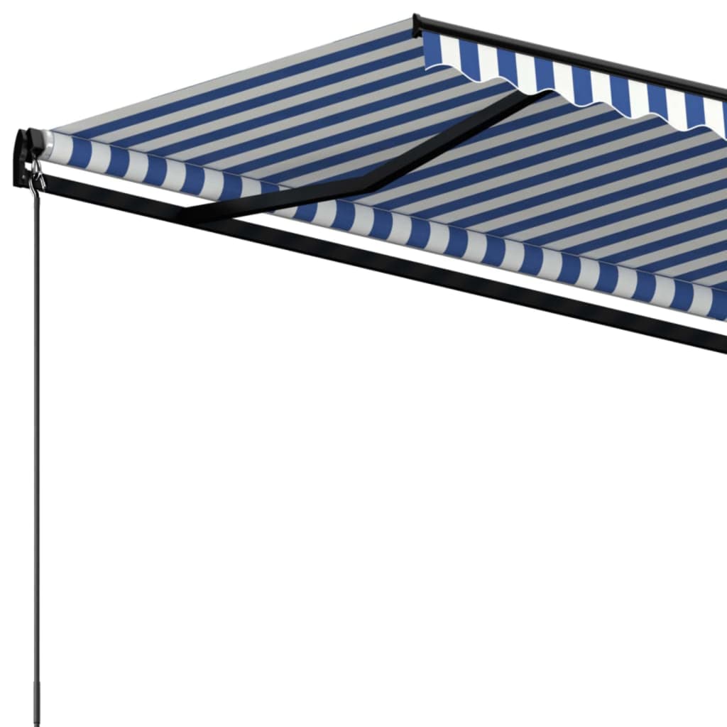 Luifel handmatig uittrekbaar 400x350 cm blauw en wit