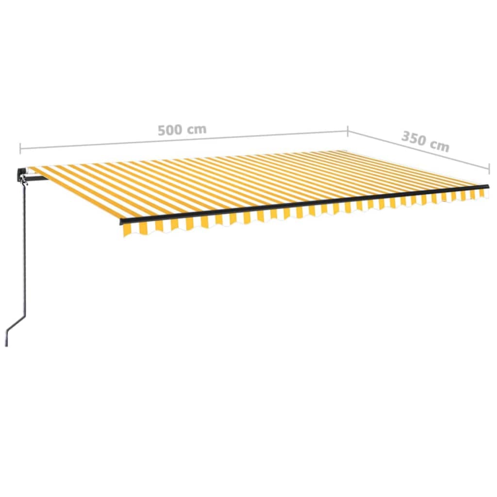 Luifel handmatig uittrekbaar 500x350 cm geel en wit