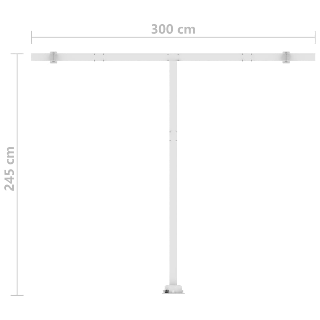 Luifel vrijstaand handmatig uittrekbaar 300x250 cm geel en wit