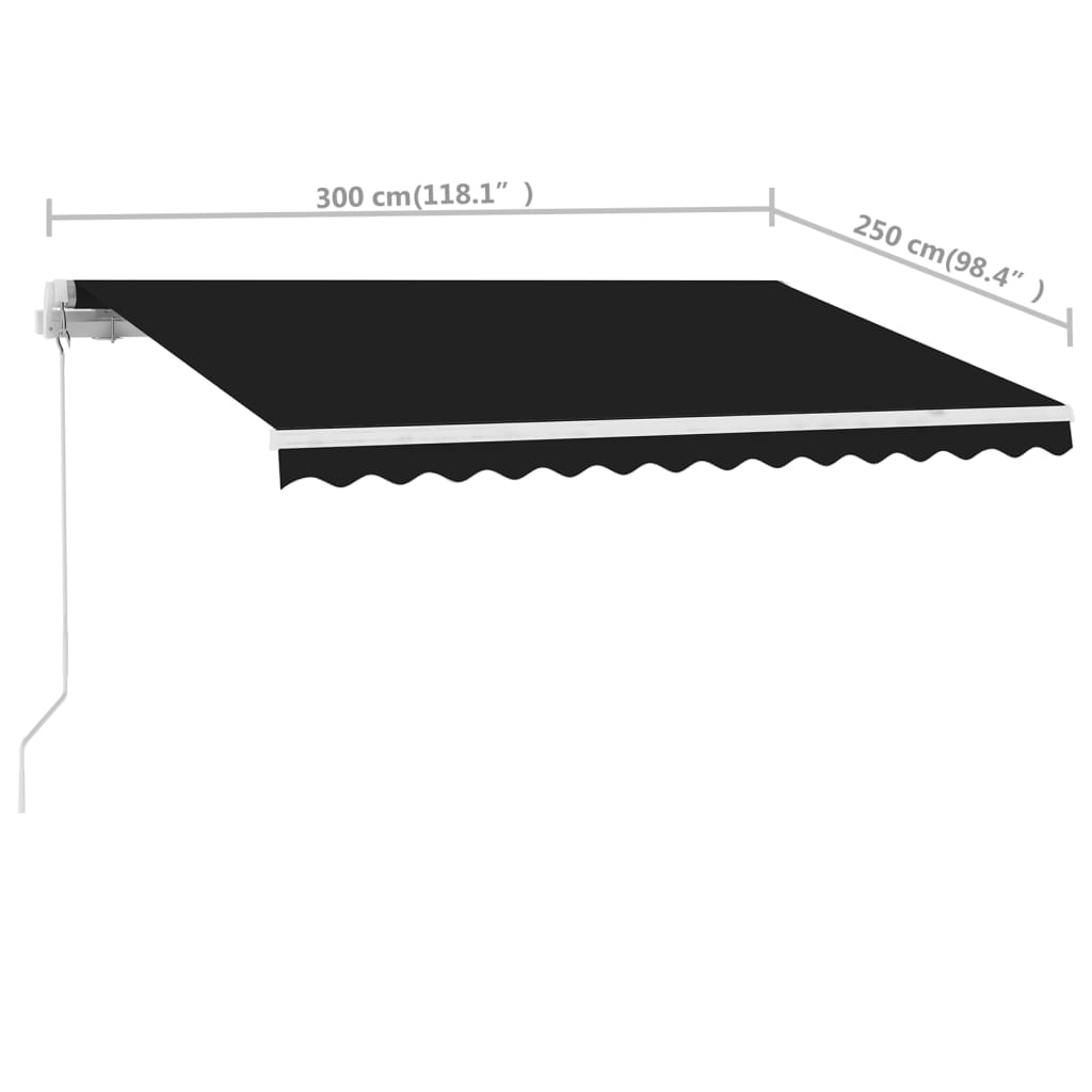 Luifel vrijstaand handmatig uittrekbaar 300x250 cm antraciet